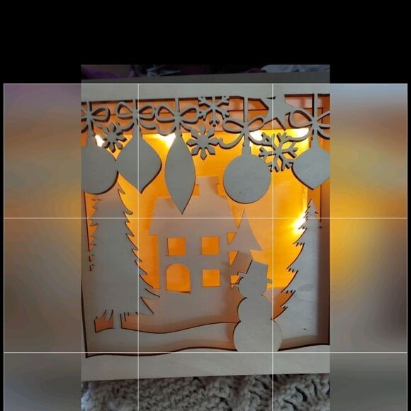 NWOT Christmas Lazer Cut House in Woods Christmas Scene Light Up Decor - Picture 3 of 9